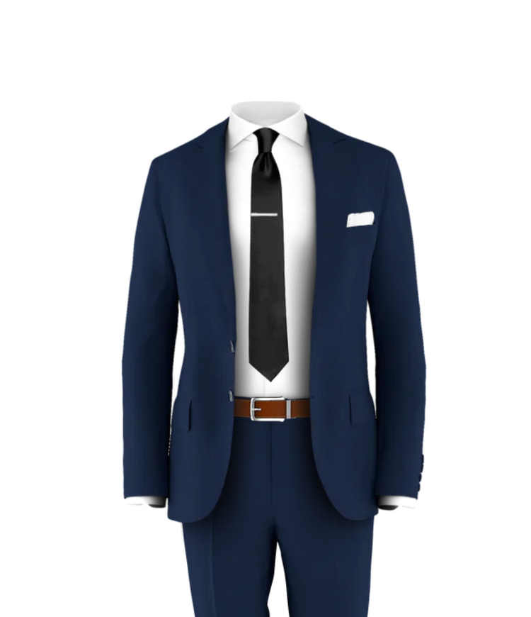 Navy Suit Black Tie