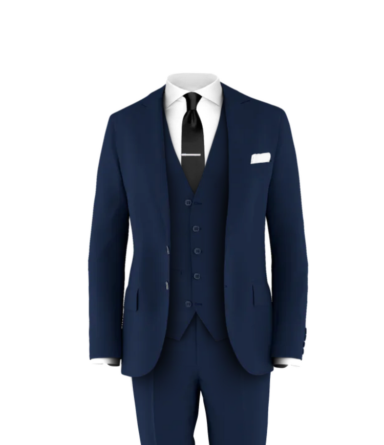 Navy Suit Black Tie