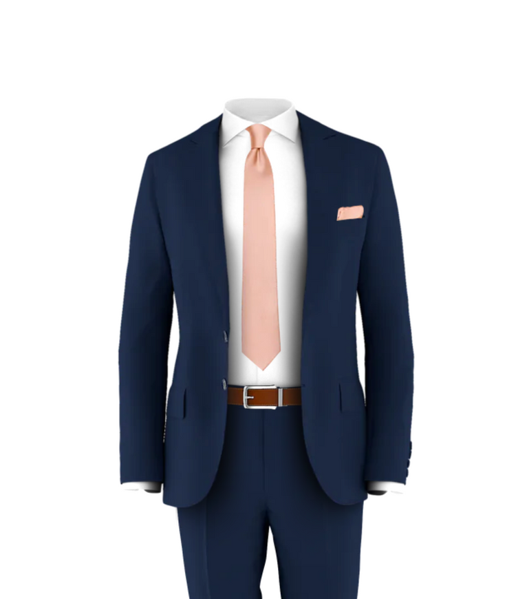 Navy Suit Blush Tie