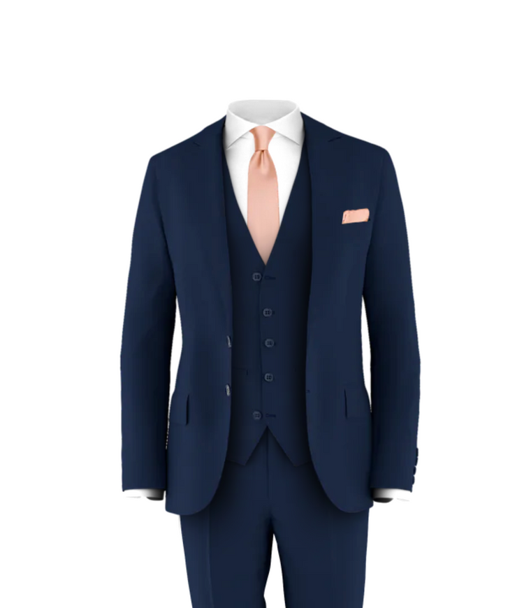 Navy Suit Blush Tie