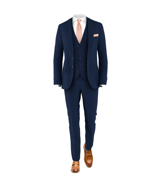 Navy Suit Blush Tie