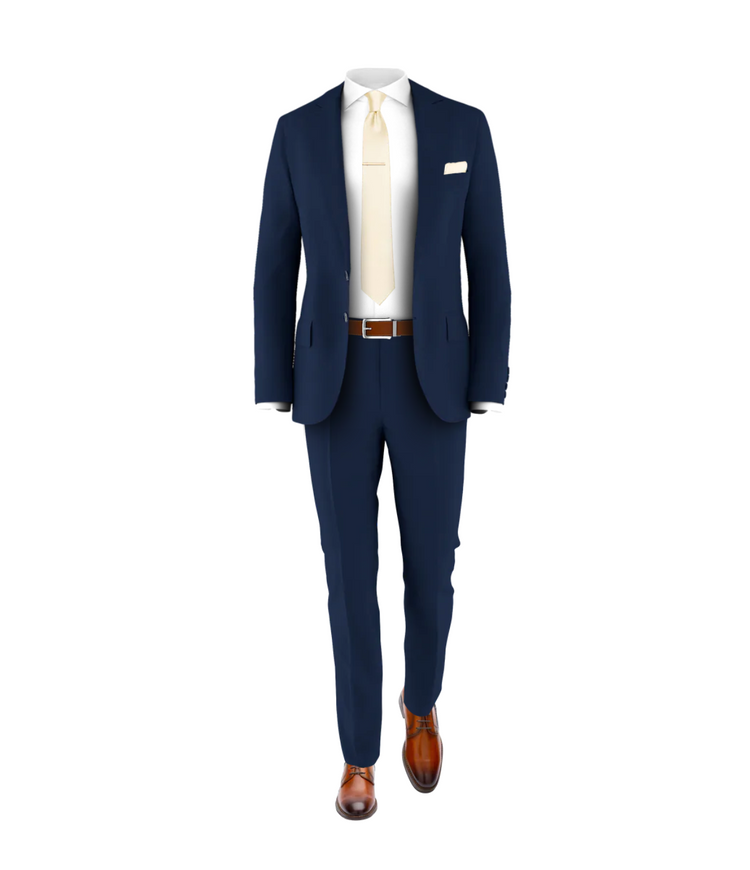 Navy Suit Bone Tie