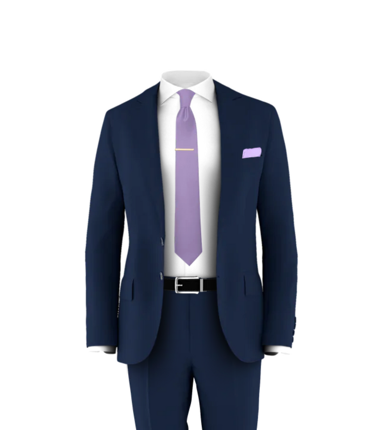 Navy Suit Lavender Tie