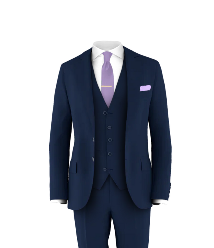 Navy Suit Lavender Tie