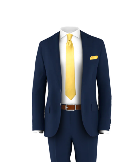 Navy Suit & Light Gold Tie | Grooms Club Mens Suits & Tuxedos Navy Suit & Light Gold Tie | Grooms Club Mens Suits & Tuxedos
