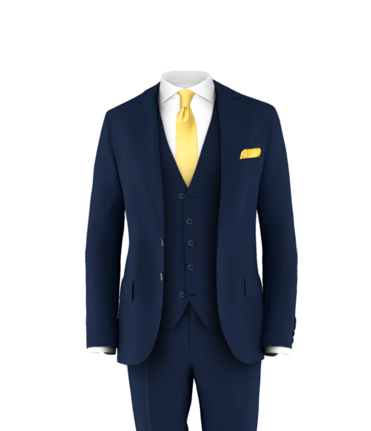 Navy Suit Light Gold Tie