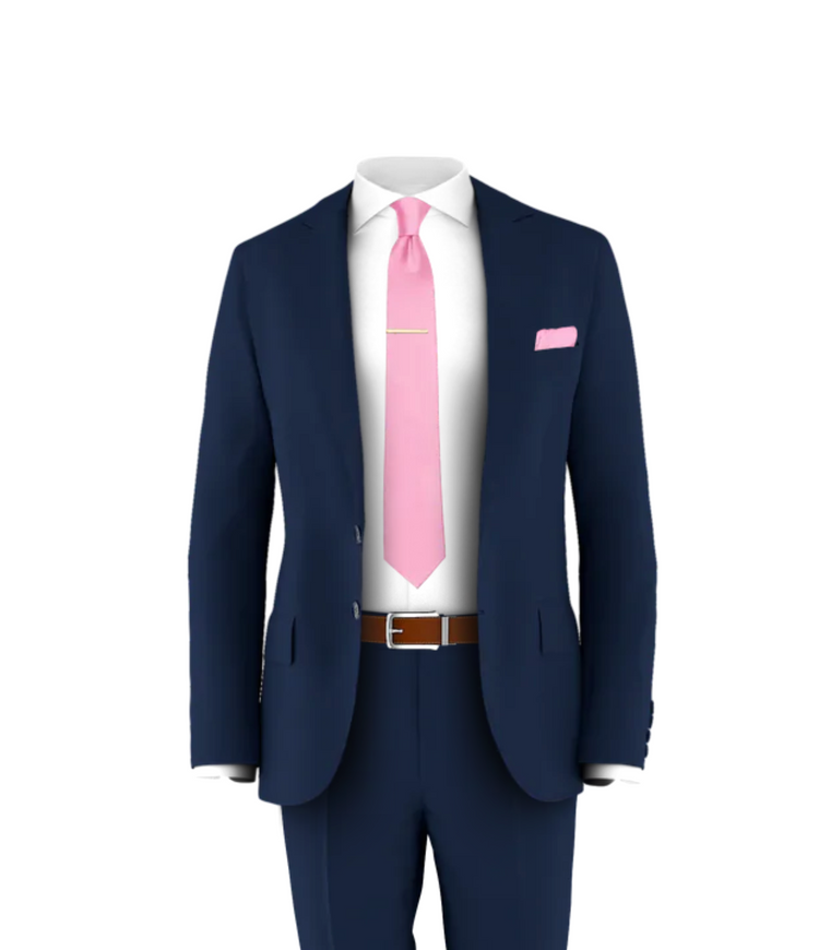 Navy Suit Pink Tie
