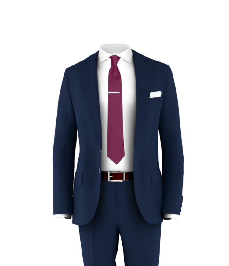 Navy Suit Plum Tie