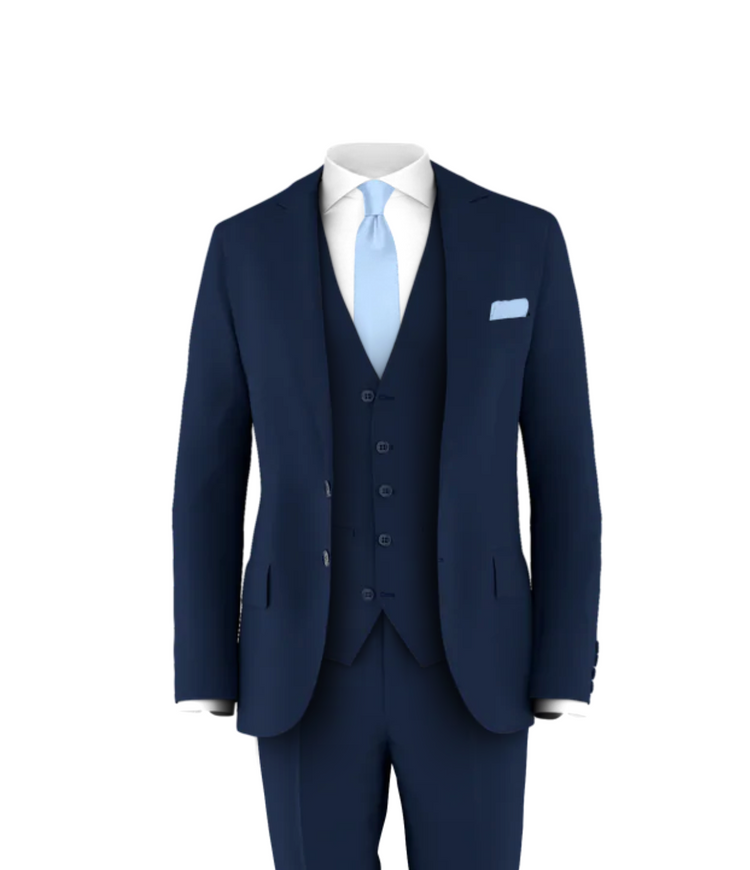 Navy Suit Powder Blue Tie