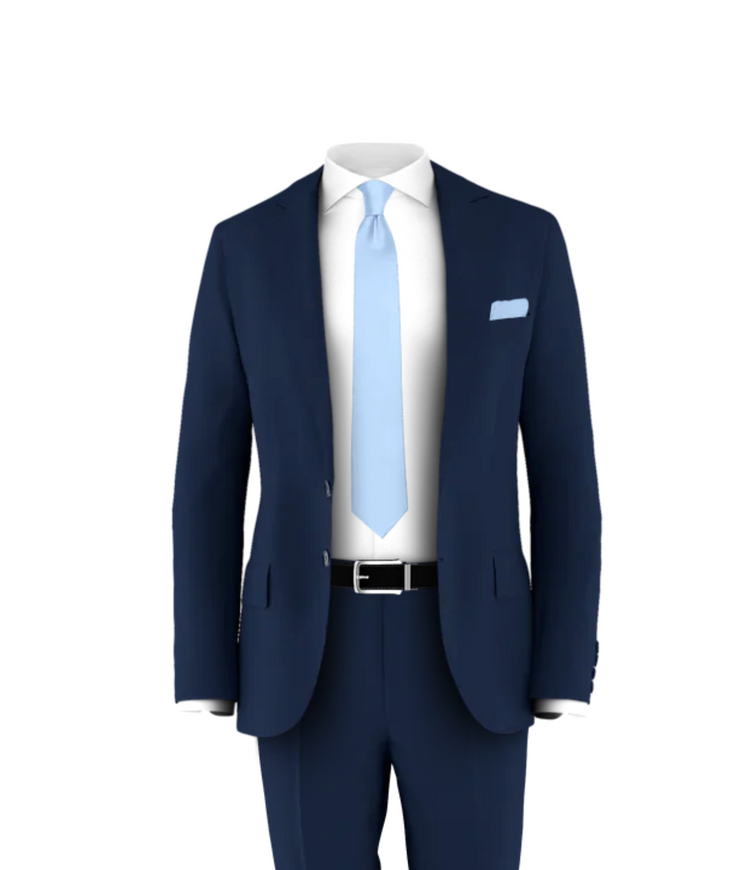 Navy Suit Powder Blue Tie