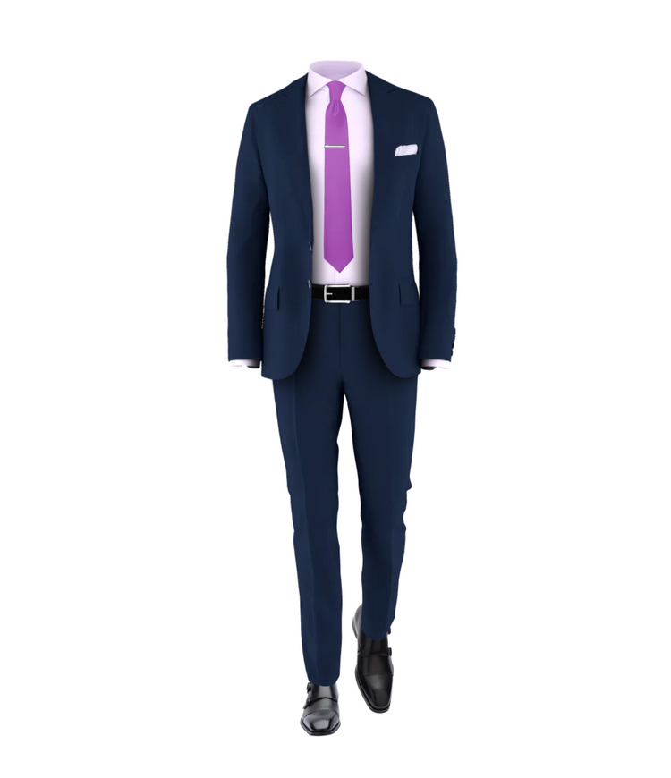 Navy Suit & Purple Tie Navy Suit & Purple Tie