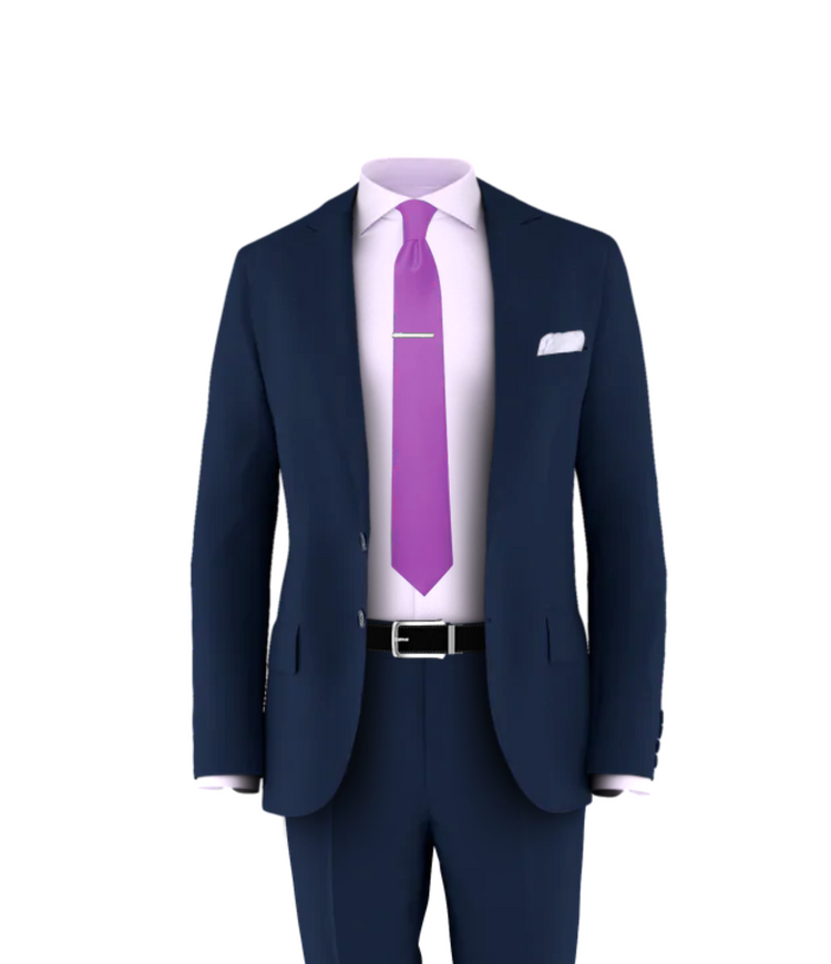 Navy Suit Purple Tie