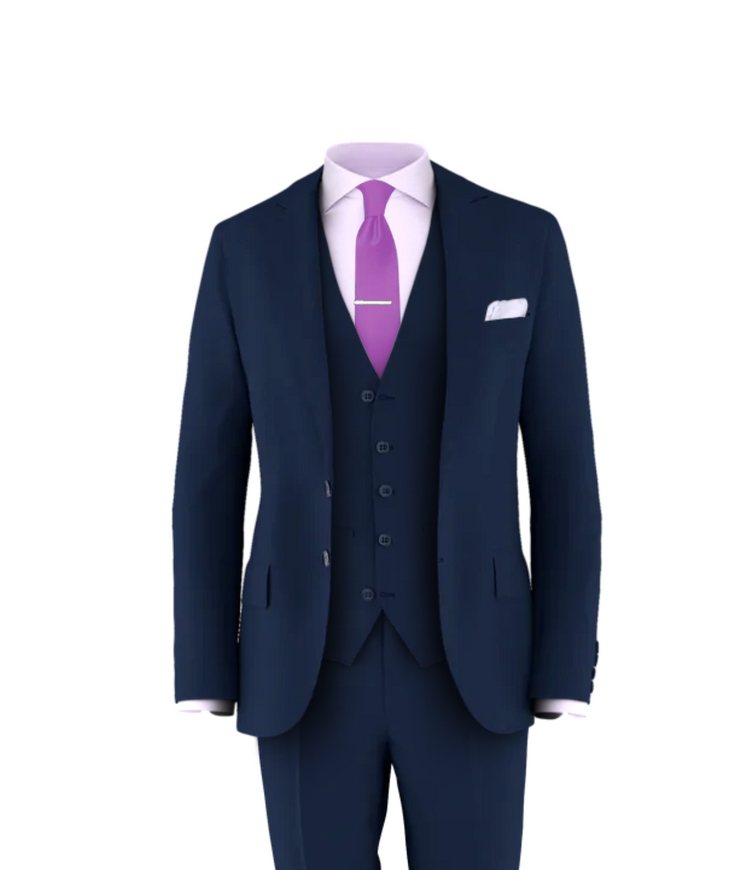 Navy Suit Purple Tie