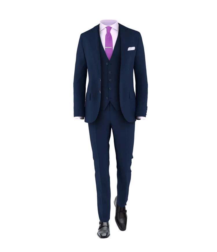 Navy Suit Purple Tie