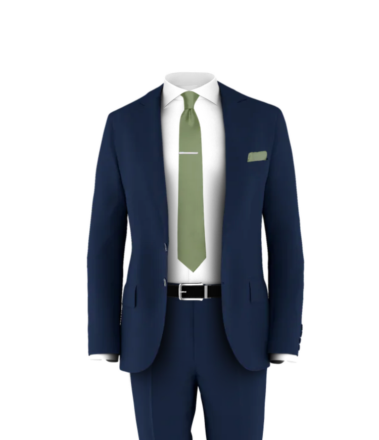 Navy Suit Sage Tie