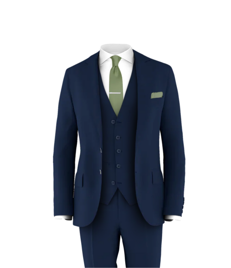 Navy Suit Sage Tie
