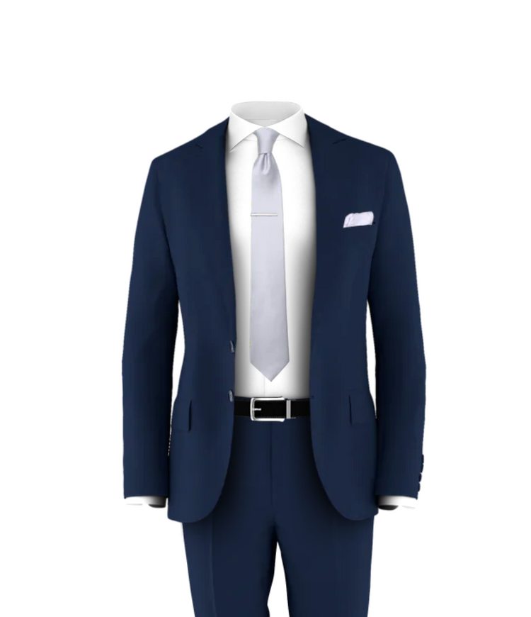 navy blue dress shirt with silver tie Daniel Ellissa Mens Navy Blue Shiny Satin Dress Shirt Tie Set