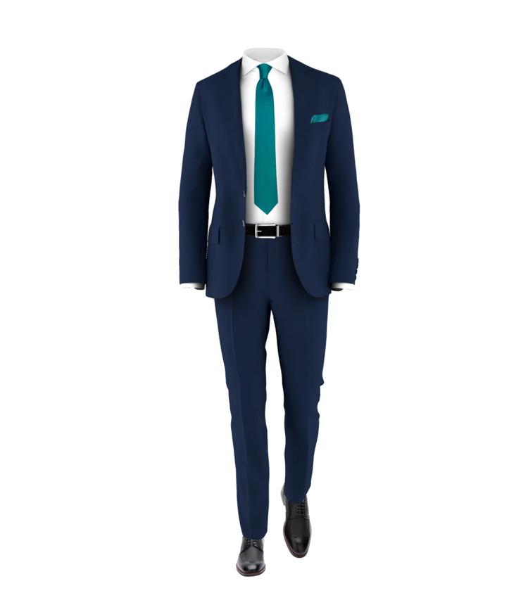 Navy Suit Teal Tie