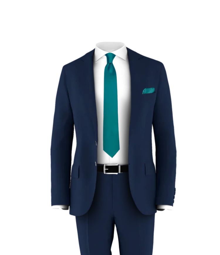 Navy Suit Teal Tie