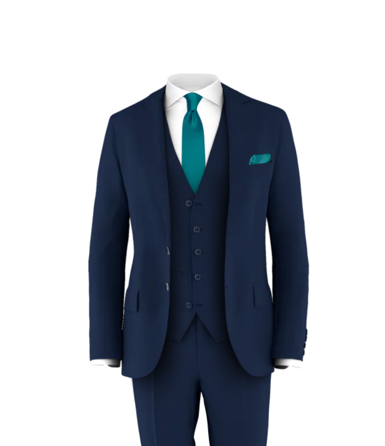Navy Suit Teal Tie