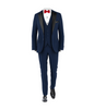 Navy Tuxedo Suit Medium Red Tie