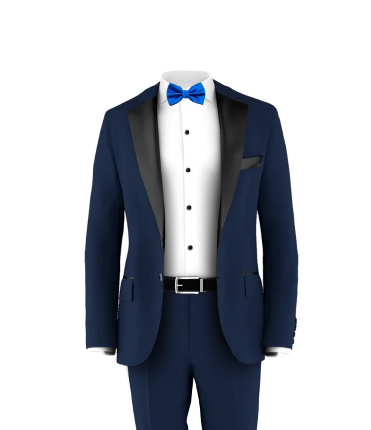 Navy Tuxedo Suit Royal Blue Tie