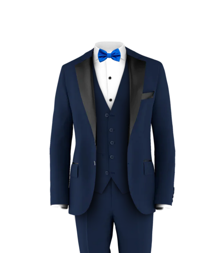 Navy Tuxedo Suit Royal Blue Tie
