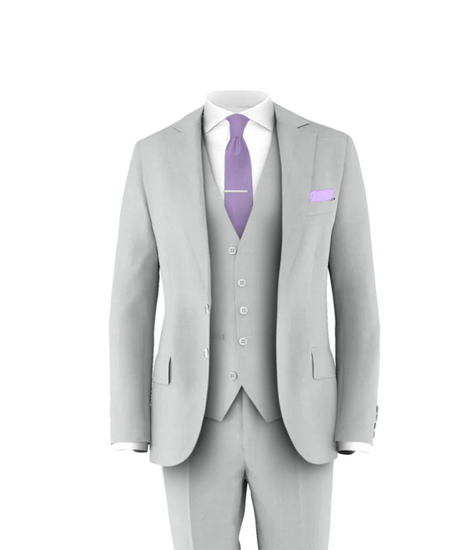 Silver Suit Lavender Tie Shop Wedding Suits at Grooms Club