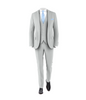 Silver Suit Light Blue Tie