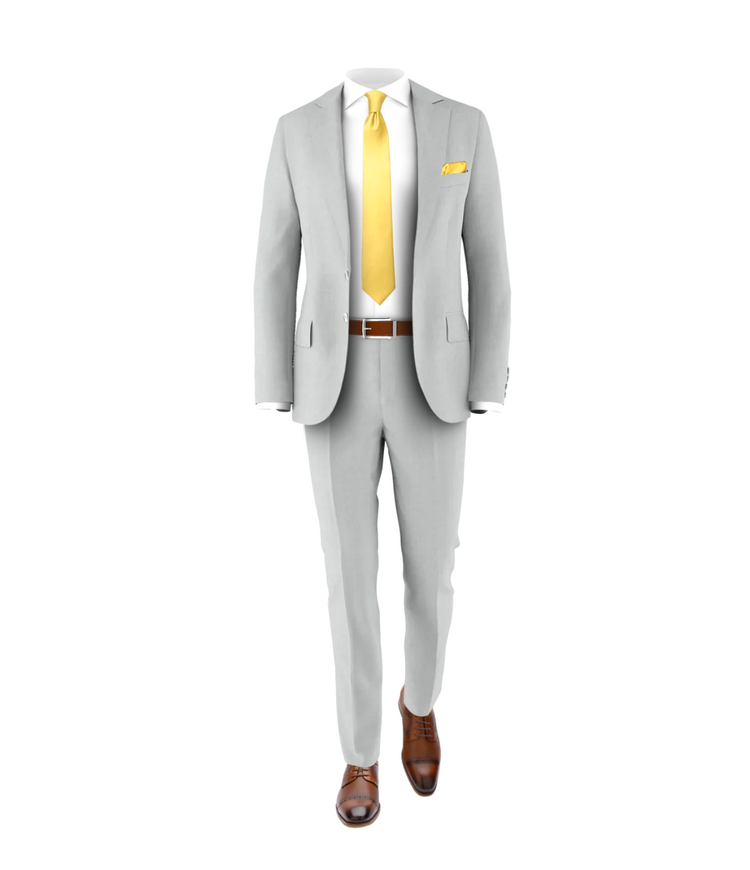 Silver Suit Light Gold Tie