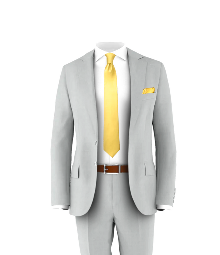 Silver Suit Light Gold Tie