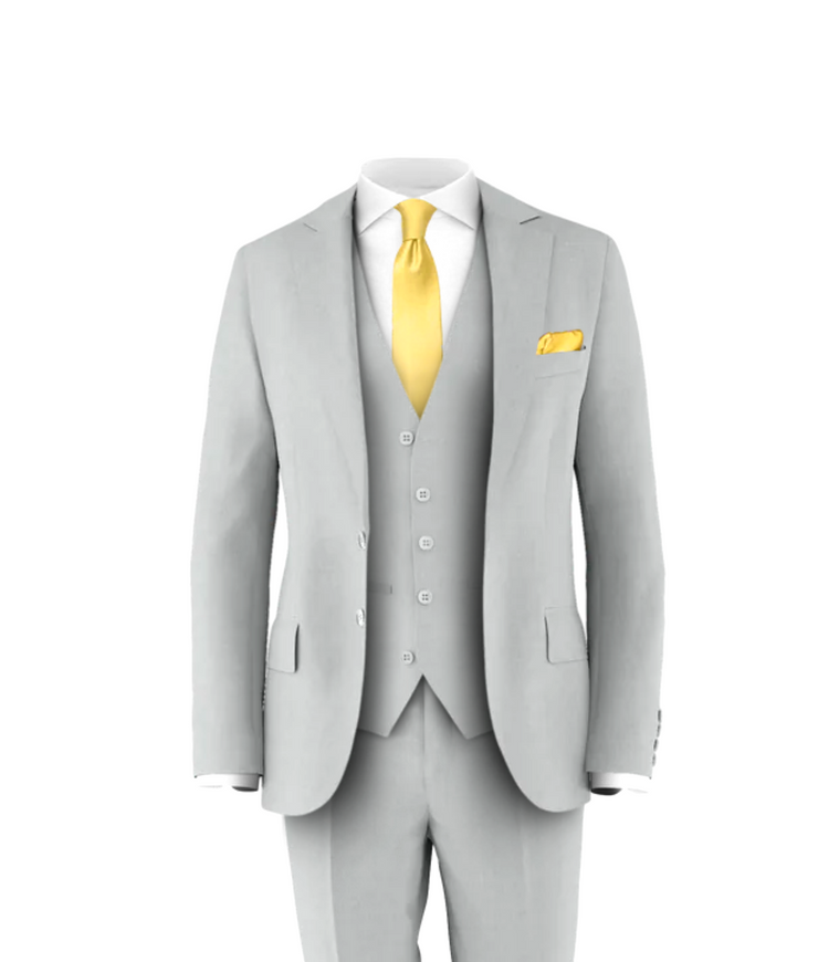 Silver Suit Light Gold Tie