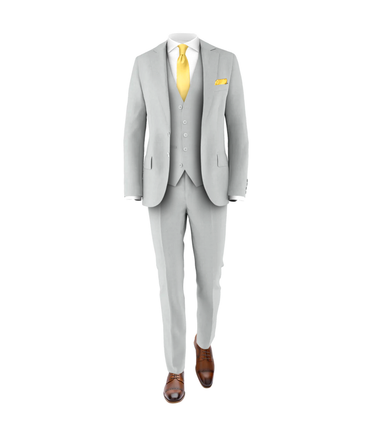 Silver Suit Light Gold Tie