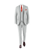 Silver Suit Rust Tie