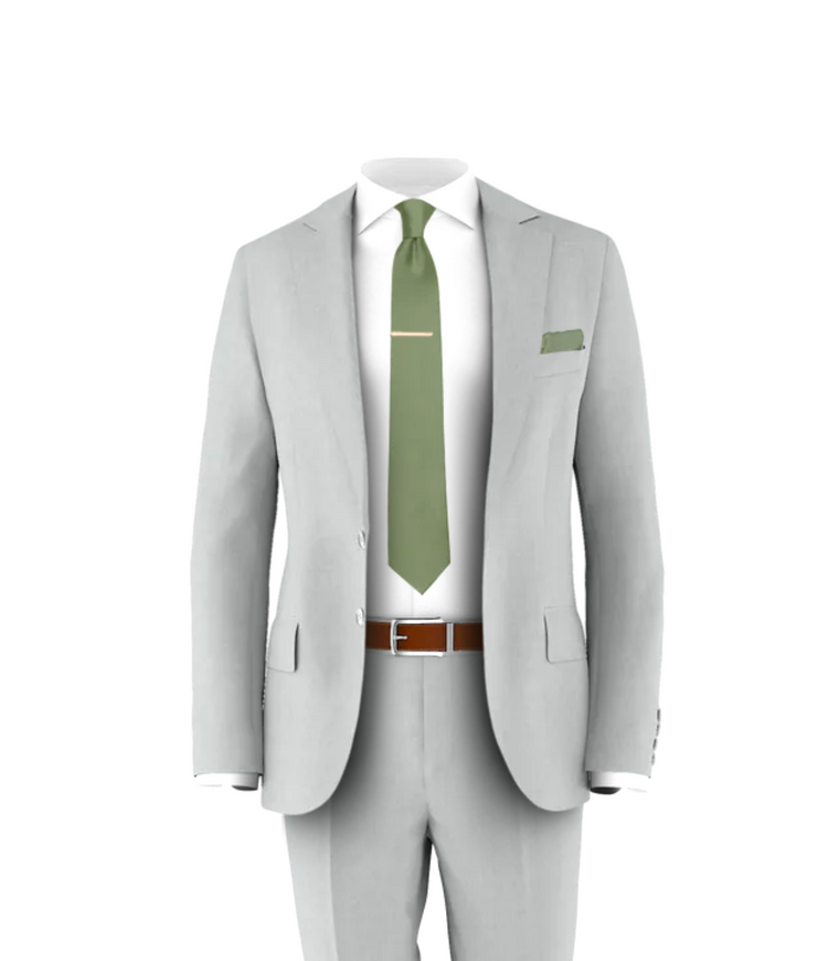 Silver Suit Sage Tie