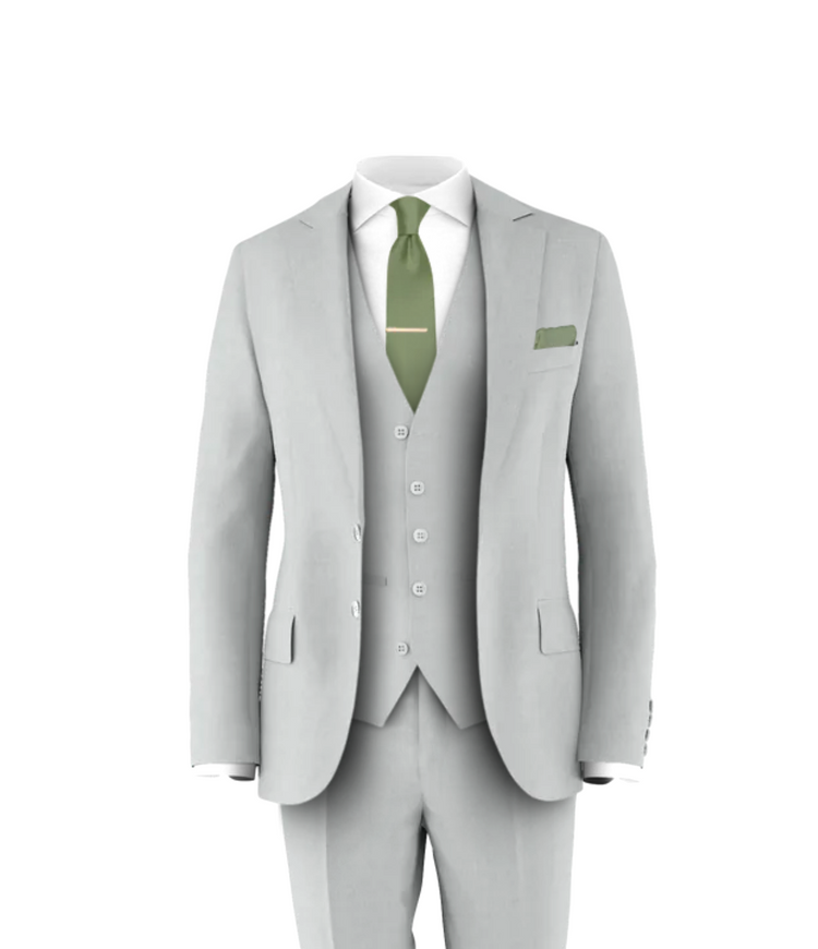Silver Suit Sage Tie