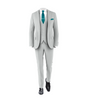 Silver Suit Teal Tie