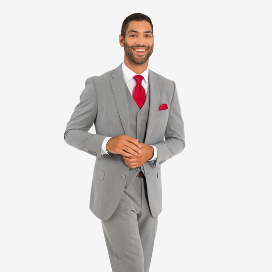 light grey suit