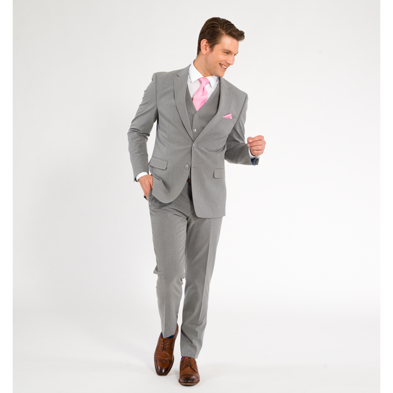 light grey suit