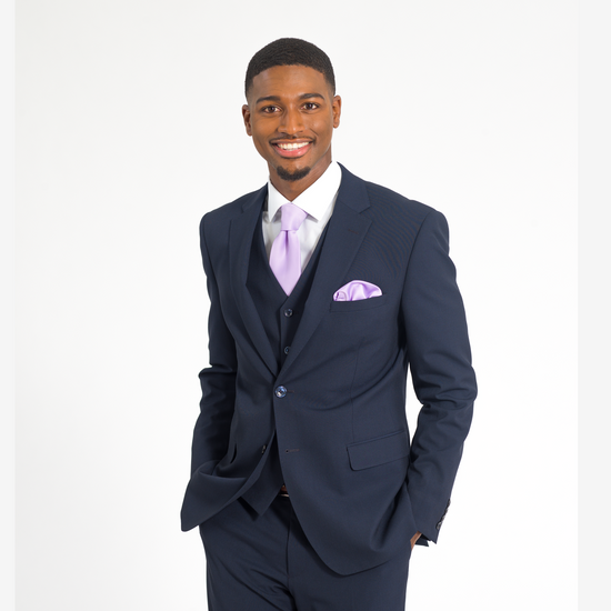 Navy blue and blush tuxedo store