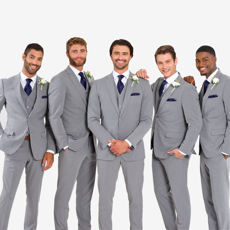 Light Grey Men s Suit Groomsmen Wedding Tuxedo s Vested