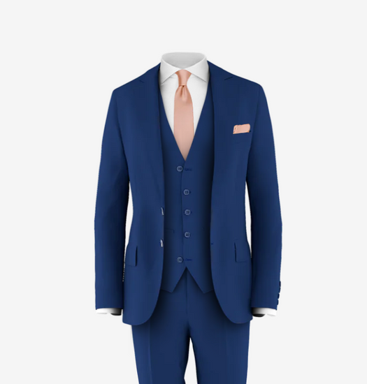 blue suit blush tie