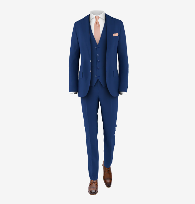 blue suit blush tie