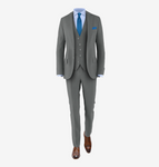 grey suit blue tie