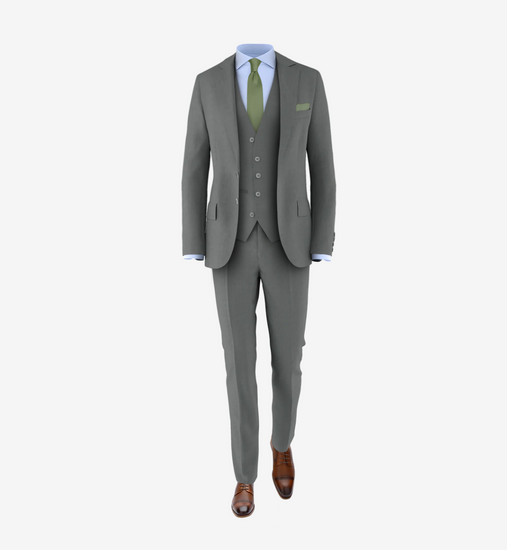 grey suit sage tie