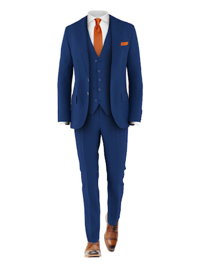 blue suit rust tie