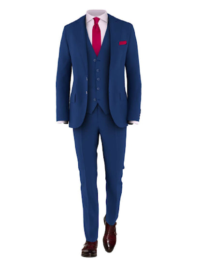 navy blue suit with dusty rose tie